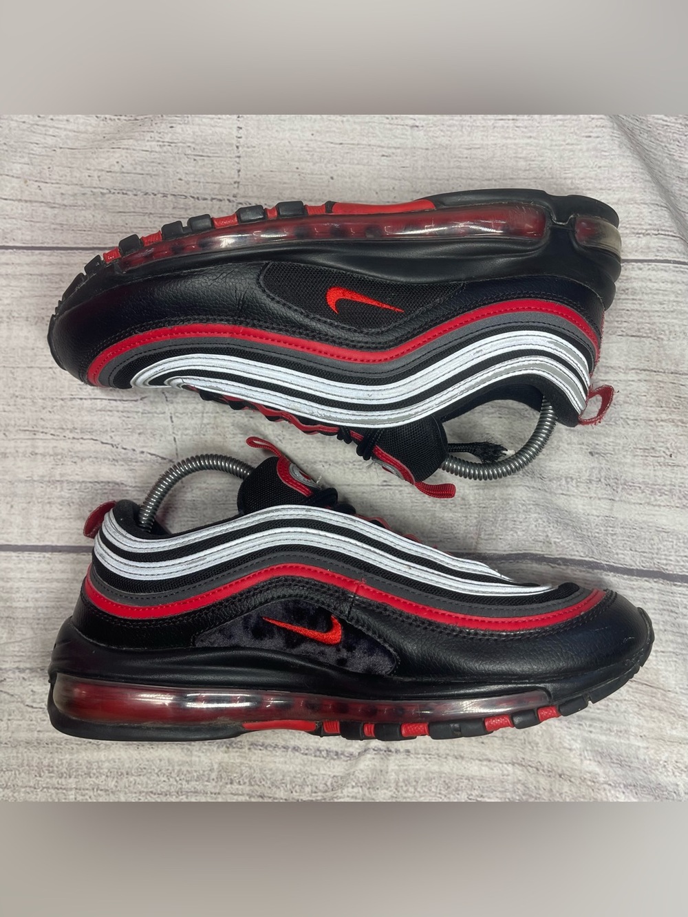 Nike Air Max 97 Men’s 8.5 Reflective Bred Black Red Silver Shoes